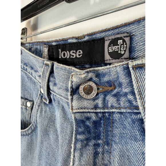 Vintage 90s Levi’s Silvertab Denim Shorts Baggy Distressed Light Wash Size 30 - Picture 13 of 16